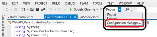 Goto Solution Configuration